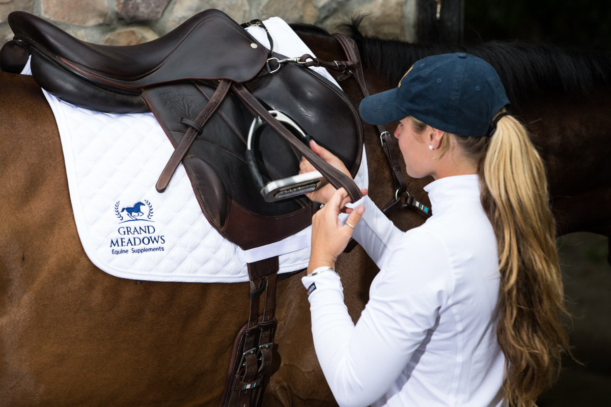 Jordan adjusts the Horse Saddle and Stirrup